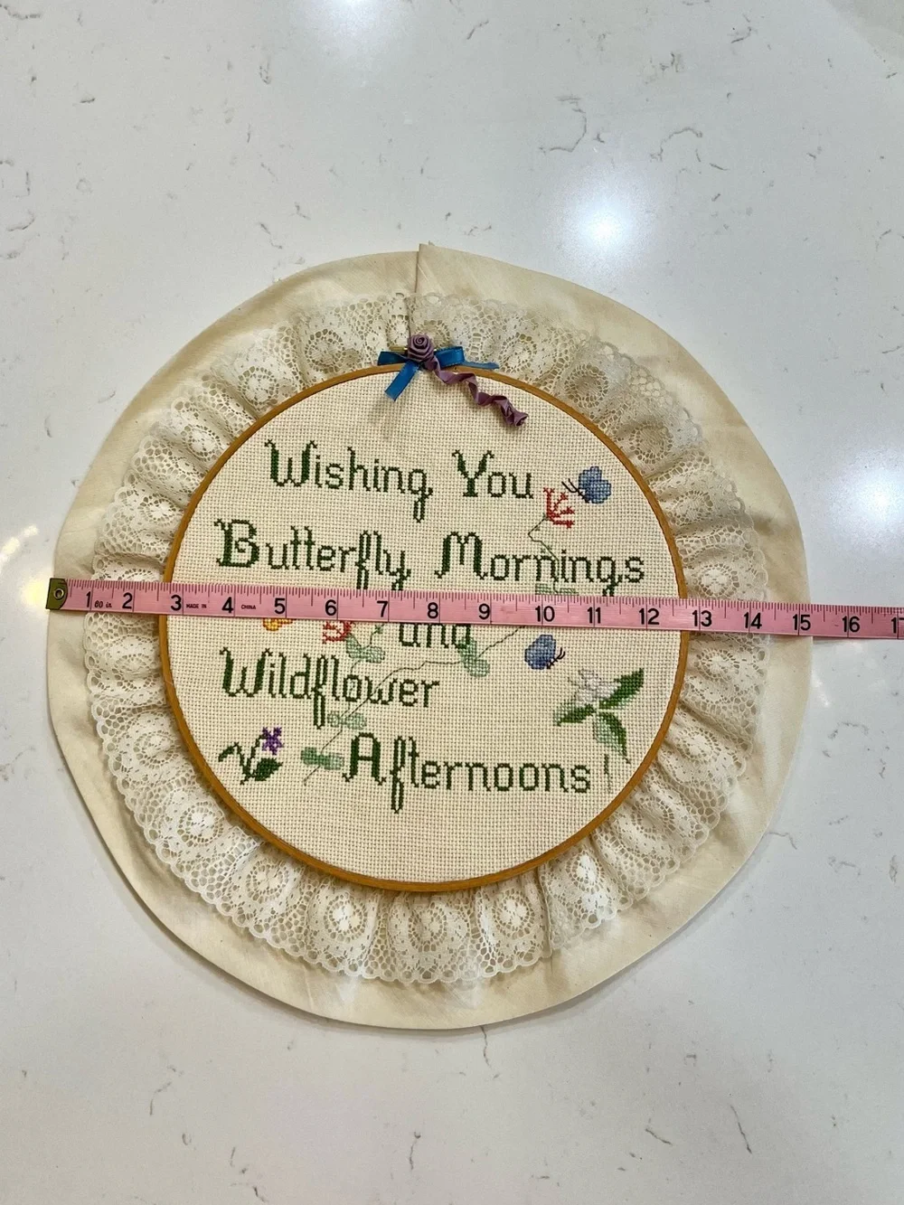 Wishing You Butterfly Mornings Wildflower Afternoons Cross Stitch